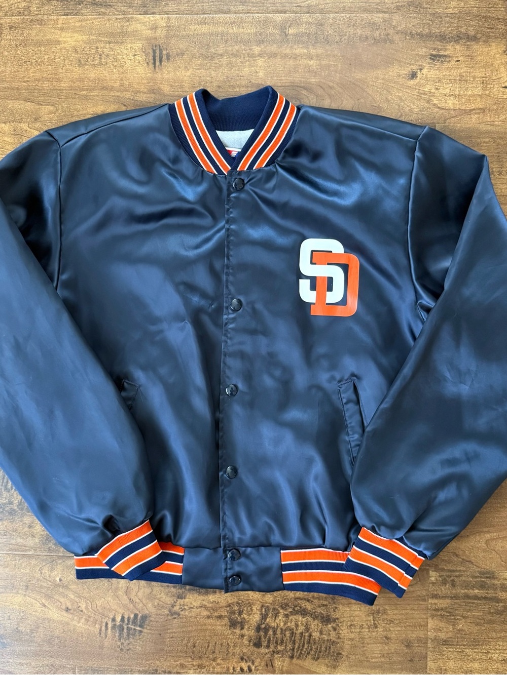 Vintage 80s Swingster MLB San Diego Padres Satin Bomber Jacket Size Medium